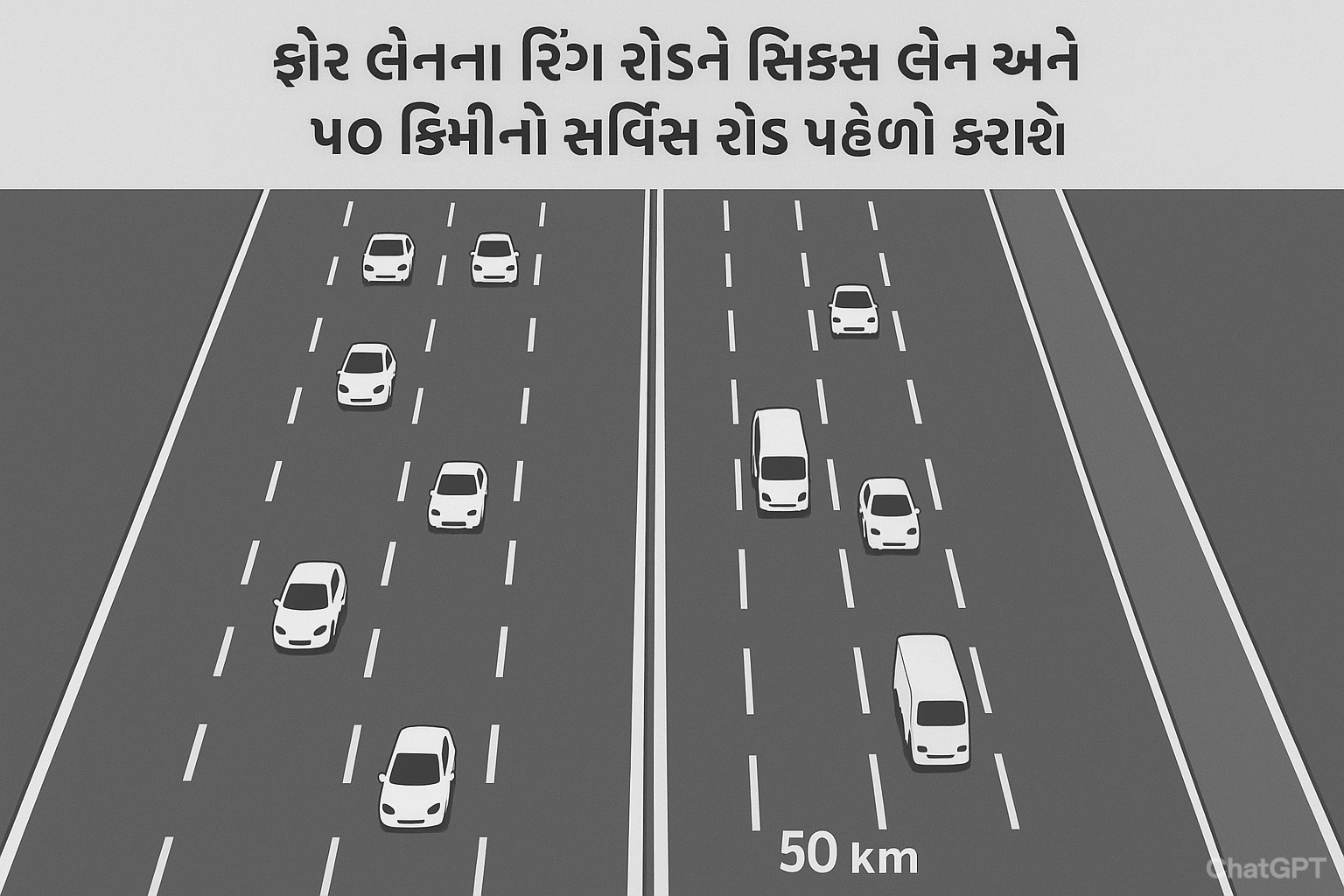 ફોર લેનના રિંગ રોડને સિક્સ લેન અને 50 કિમીનો સર્વિસ રોડ પહોળો કરાશે